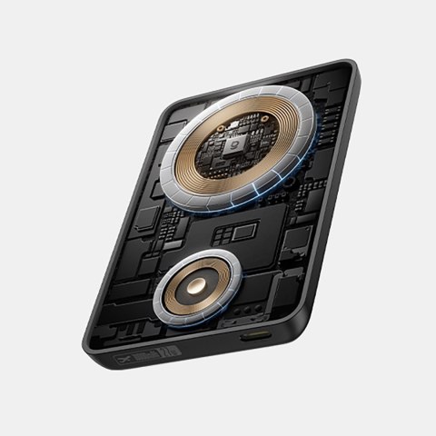 Powerbank 2w1 10000mAh USB-C do iPhona Apple Watch MagSafe 27W z kablem USB-C - czarny