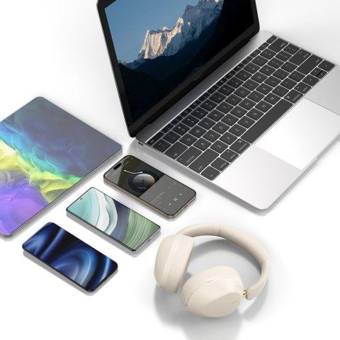 Słuchawki bezprzewodowe nauszne X22 Max Bluetooth ANC - beżowe