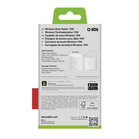 Stacja ładująca 2w1 bezprzewodowa magnetyczna do smartfona słuchawek - biała