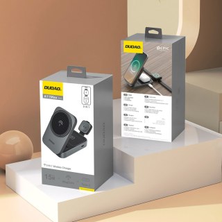 Stacja ładująca A11 3w1 indukcyjna MagSafe 15W - szara