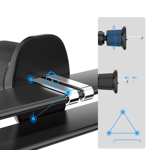 Uchwyt samochodowy zaciskowy z ładowarką indukcyjną do telefonu na kratkę 15W - czarny