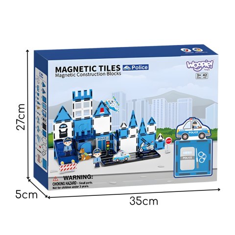 WOOPIE Klocki Magnetyczne 3D Zestaw Komisariat Policji 42el.