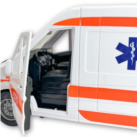 WOOPIE Pogotowie Karetka Ambulans Nosze w Zestawie + Sygnały Dźwiękowe I Świetlne