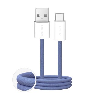 Kabel przewód USB-A - USB-C w oplocie Fabrik 2.0 10W 1.5 m - niebieski