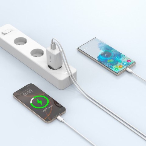 Ładowarka sieciowa NC45W-GAN 2x USB-C 45W - biała