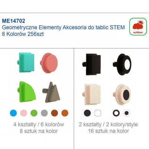 MASTERKIDZ Geometryczne Elementy Tablic 256 szt