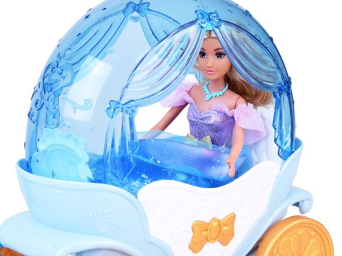 Bajkowa lalka księżniczka w balowej sukni + królewska karoca koń ZA5705