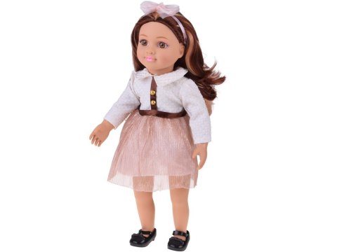 Duża urocza lalka 48cm w sukience + wbudowana melodia i miękki tułów ZA5842