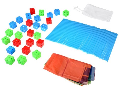 Duży Zestaw SŁOMKI KONSTRUKCYJNE kreatywne klocki do budowania 89el ZA5907