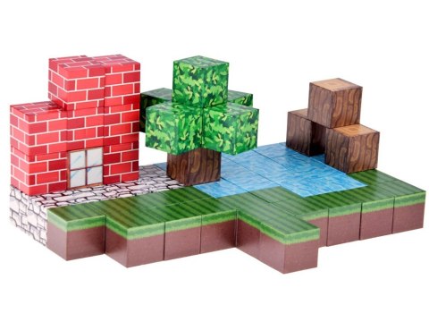 Klocki magnetyczne konstrukcyjne 144 ele kostki sześciany piksele ZA6005