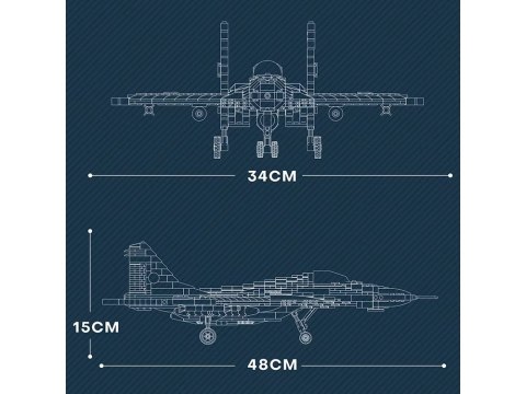 Klocki techniczne Samolot myśliwski dalekiego zasięgu MIG-29 1290ele ZA5800