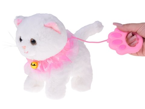 Kotek interaktywny chodzi na smyczy miauczy rusza ogonkiem ZA5592