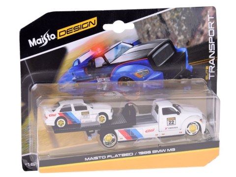 Maisto Licencjonowane Auta Metalowe 1:64 Flatbed i BMW M3 1988 ZA5958