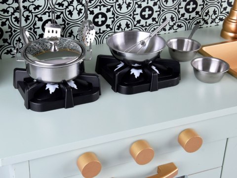 Miętowa drewniana Kuchnia dla dzieci efekty dźwiękowe świetlne ZA4128