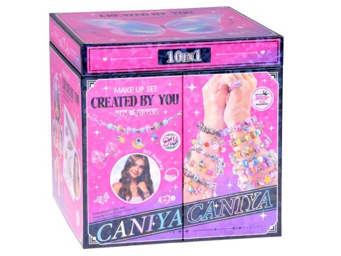 Rozkładana szkatułka na biżuterię koraliki DIY ozdoby do włosów ZA5732