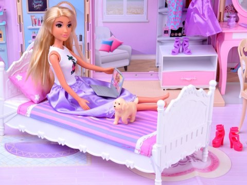 Rozkładany domek dla lalki walizka mebelki + lalka Anlily ZA5694