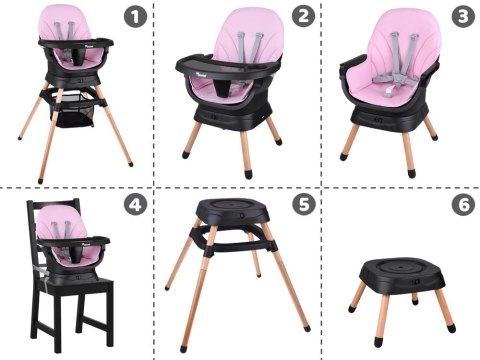 Wielofunkcyjny fotel obracane krzesełko do karmienia 6w1 dla dzieci ZA5659