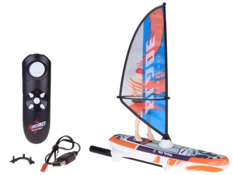 Zdalnie sterowany świecący WINDSURFER pływający na pilota RC0740