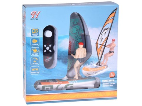 Zdalnie sterowany świecący WINDSURFER pływający na pilota RC0740