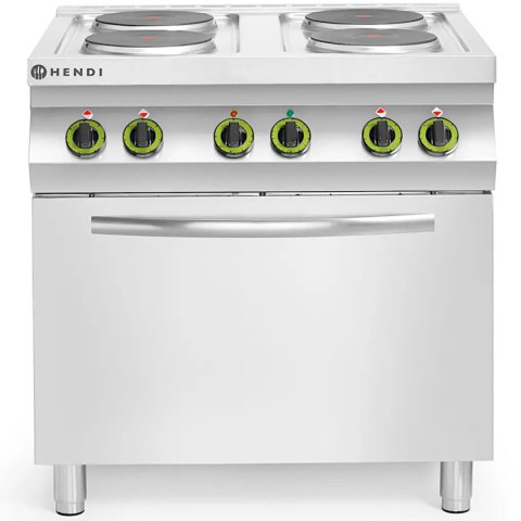 Kuchnia elektryczna 4 płyty z piekarnikiem konwekcyjnym GN1/1 Kitchen Line - Hendi 225936