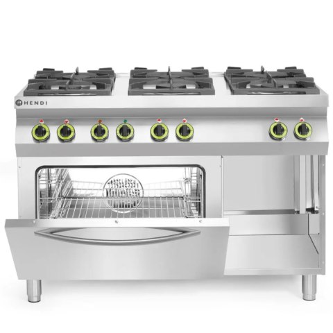 Kuchnia gazowa 6 palników z piekarnikiem elektrycznym GN1/1 Kitchen Line - Hendi 225899