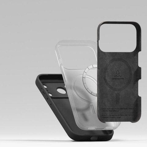 Etui plecki na iPhone 17 Pro Max Silicone Magnetic MagSafe - czarne