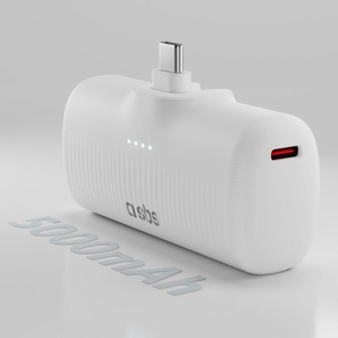 Powerbank EcoPower 5000 mAh 10W z wbudowanym portem USB-C - biały