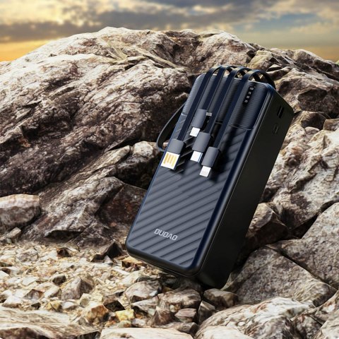 Powerbank K11 Max 30000mAh z wbudowanymi kablami - czarny