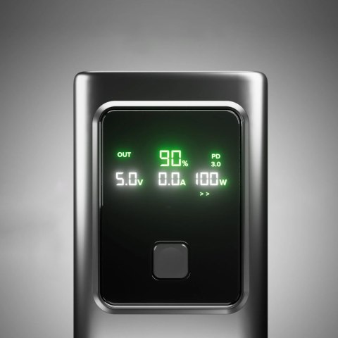 Powerbank z wyświetlaczem 10000mAh PD 35W LCD - szary