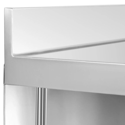 Stół blat barowy roboczy gastronomiczny z rantem 4 półki STAL 150 x 30 x 105 cm