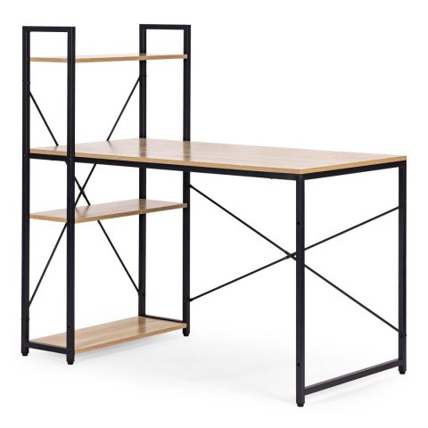 Biurko komputerowe szkolne 120x60 cm regał z 3 półkami loft ModernHome