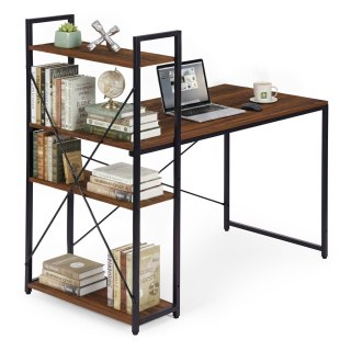 Biurko komputerowe szkolne 120x60 cm regał z 3 półkami loft ModernHome