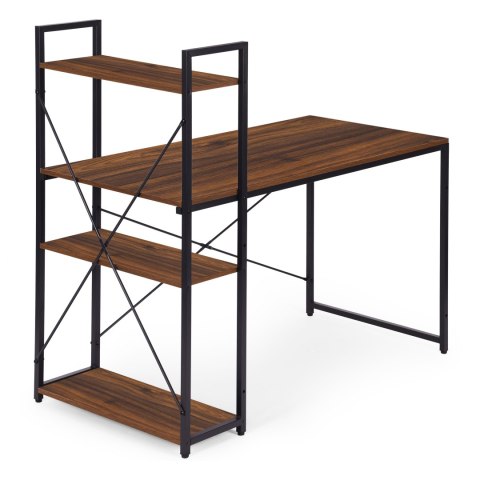 Biurko komputerowe szkolne 120x60 cm regał z 3 półkami loft ModernHome