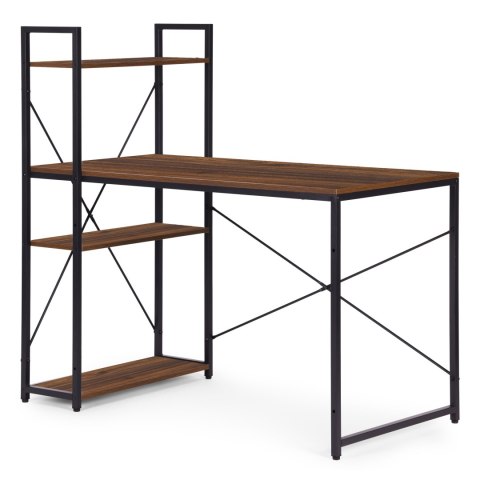 Biurko komputerowe szkolne 120x60 cm regał z 3 półkami loft ModernHome