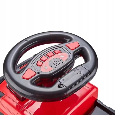 Jeździk 2w1 straż pożarna autka parking dźwig dźwięk pistolet na wodę ZH921