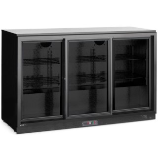 Lodówka chłodziarka barowa z 3 drzwiami suwanymi LED 308 l 160 W 135x52x87 cm