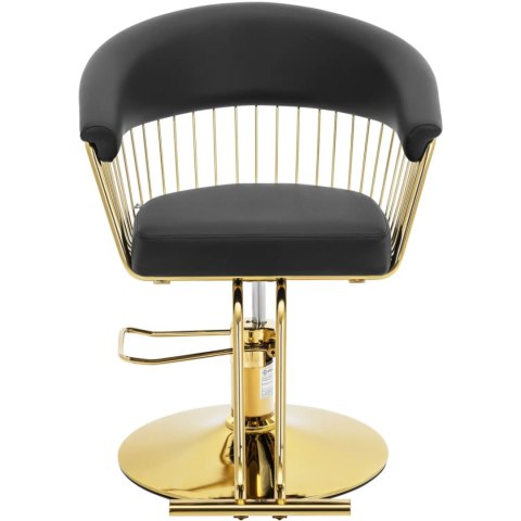 Fotel fryzjerski barberski z podnóżkiem LYME - czarno złoty