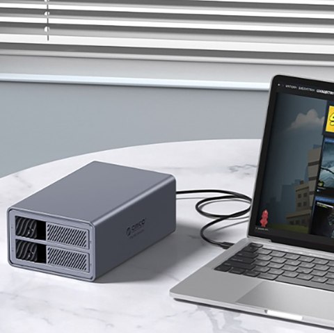 Macierz dyskowa 9828RU3 z kontrolerem RAID na 2 dyski 2.5'' / 3.5'' SATA HDD / SSD - szara